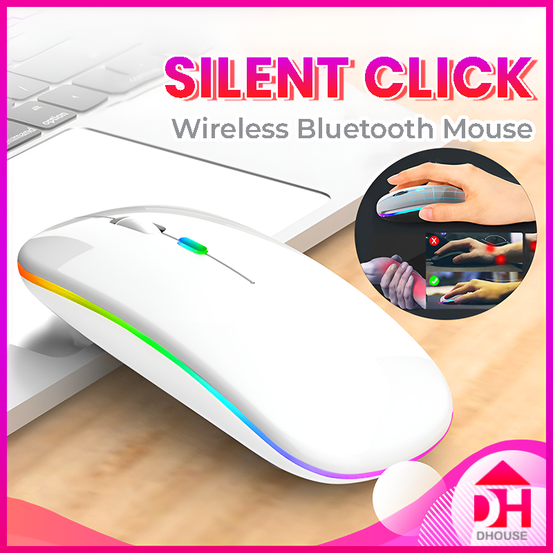 Dual Mode 2.4G Wireless Bluetooth Compact Mouse Rechargeable Noiseless ...