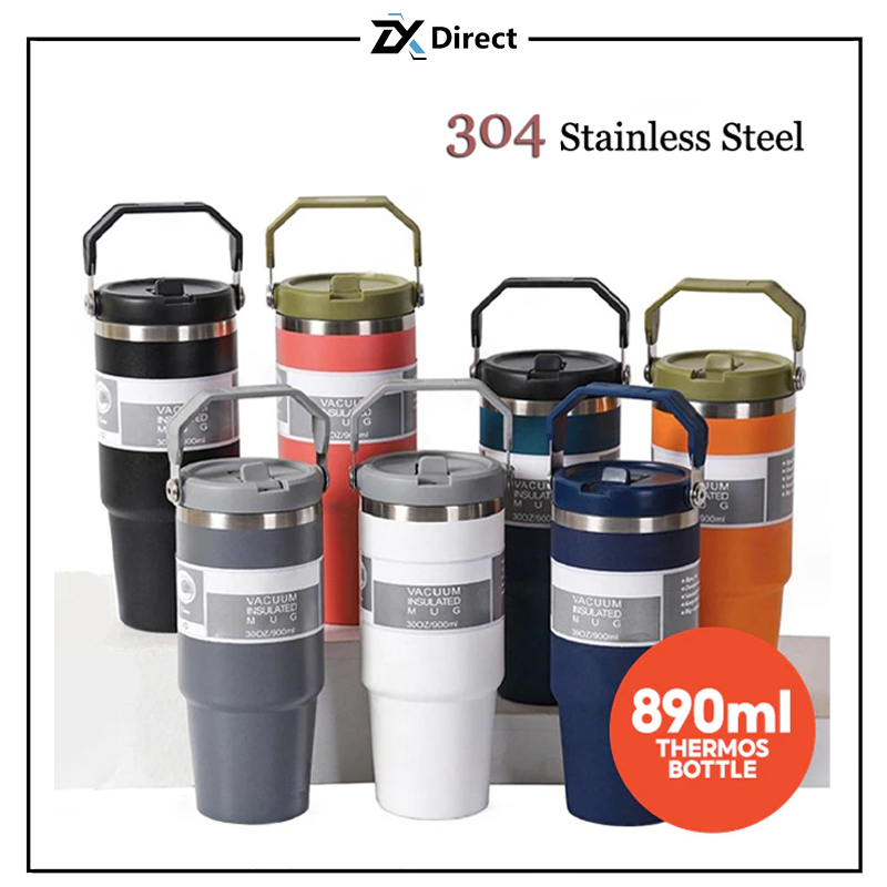 【local delivery】890ML Thermal Cup 304 Stainless Steel Thermos Cup ...