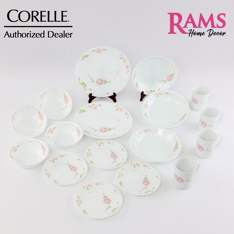 HOT🔥CORELLE 20PCS VITRELLE TEMPERED GLASS ROUND DINNER SET/DINING SET ...
