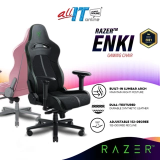 Razer Enki Gaming Chair Designed for All-Day Comfort with Built-In Lumbar Arch, Premium Memory Foam Head Cushion