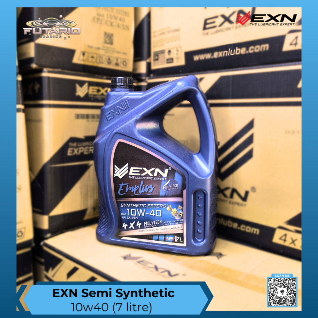 EXN LUBE Engine Oil - 10w40 (7 liter) - Semi Synthetic Engine Oil ...