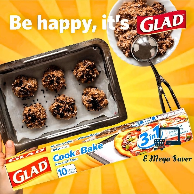 🇺🇲Glad Cook & Bake Non-stick Paper 5M/10M x 30cm | Shopee Malaysia
