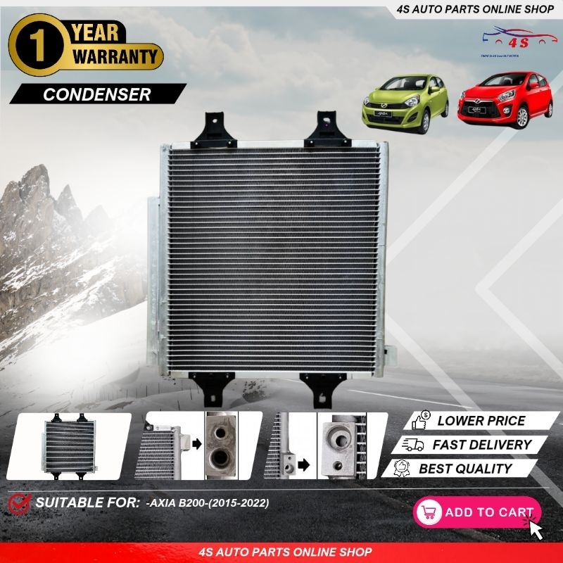 1 YEAR WARRANTY CONDENSER PERODUA AXIA (2014~2022) AIRCOND | Shopee ...