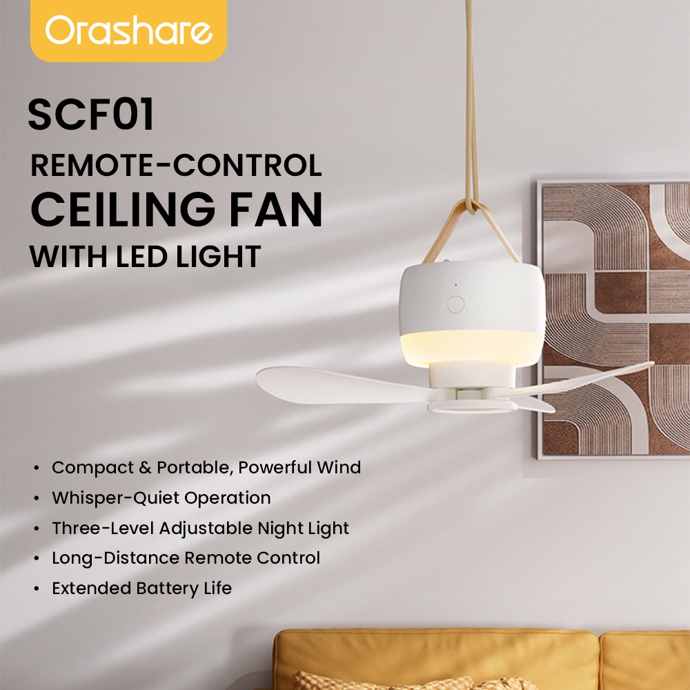 Orashare SCF01 Ceiling Fan With Light Portable Hanging Fan with Remote ...