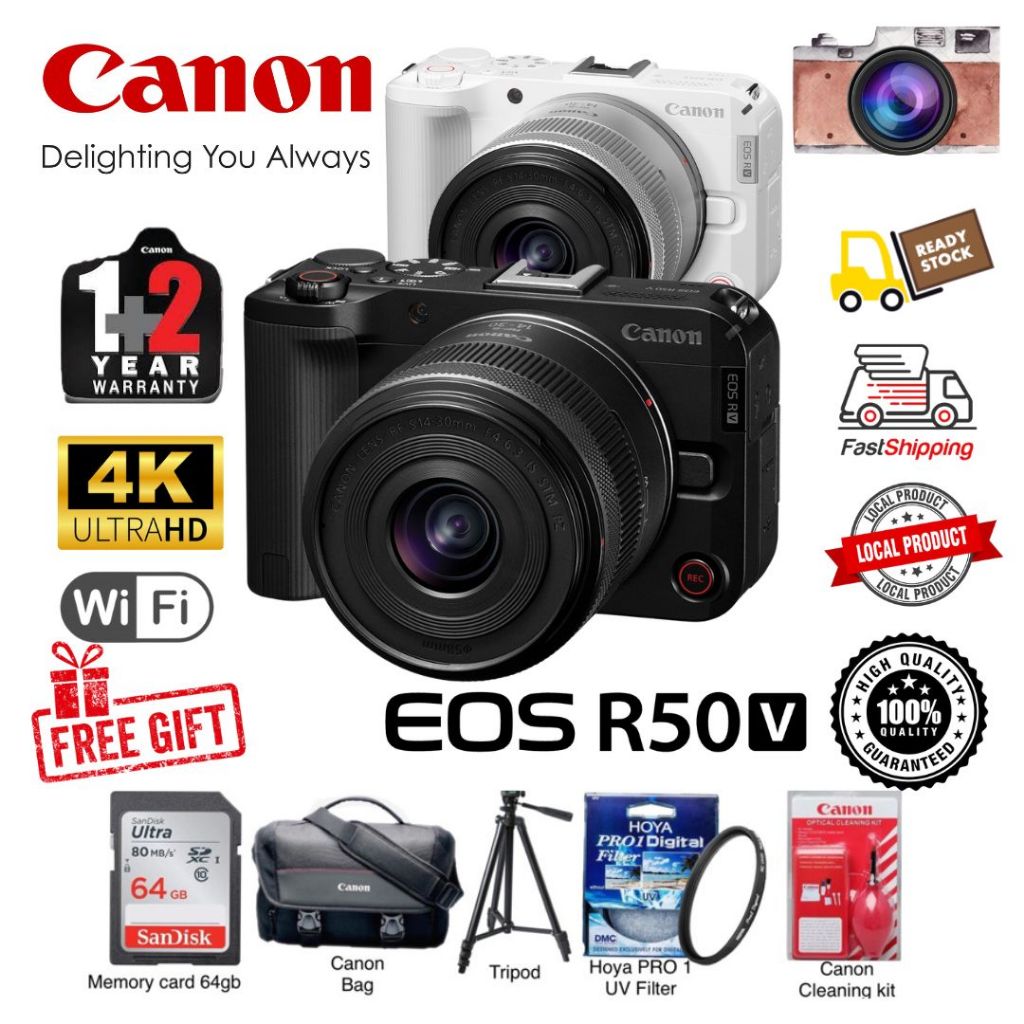 (Canon Malaysia) Canon EOS R50 V R50V Mirrorless Camera 24.2MP APS-C ...