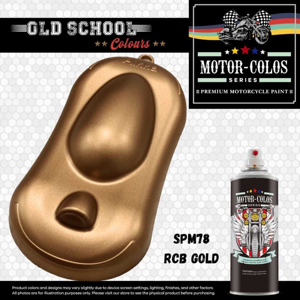 MOTOR-COLOS SPM78 RCB GOLD METALLIC COLOURS - AEROSOL SPRAY PAINT 400ML ...