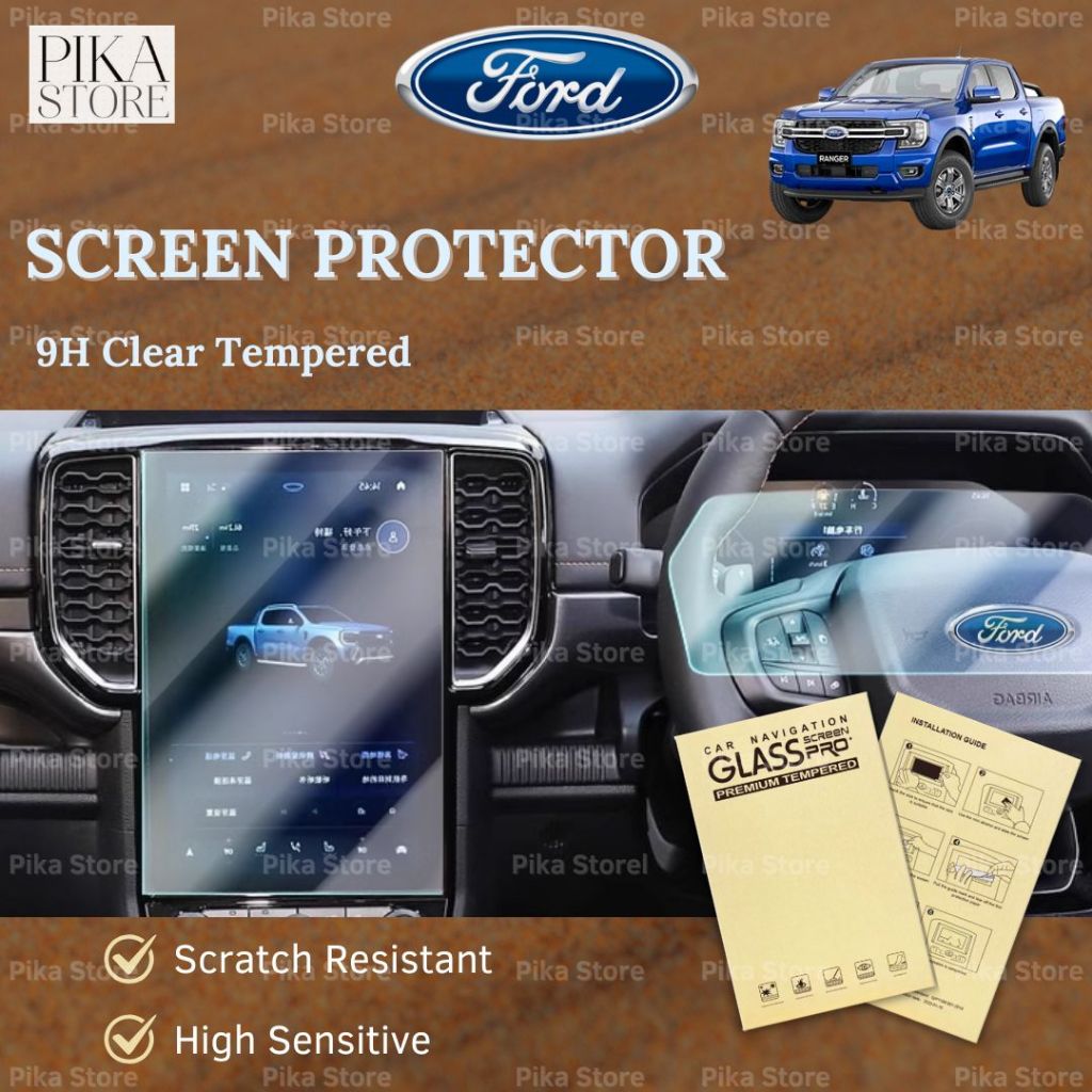 Ford Ranger T9 Screen Protector Infotainment Tempered Glass Ford Raptor ...
