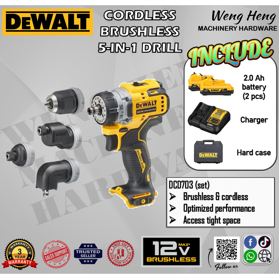 Perceuse visseuse Compacte XR 18V Brushless DEWALT DCD800NT-XJ