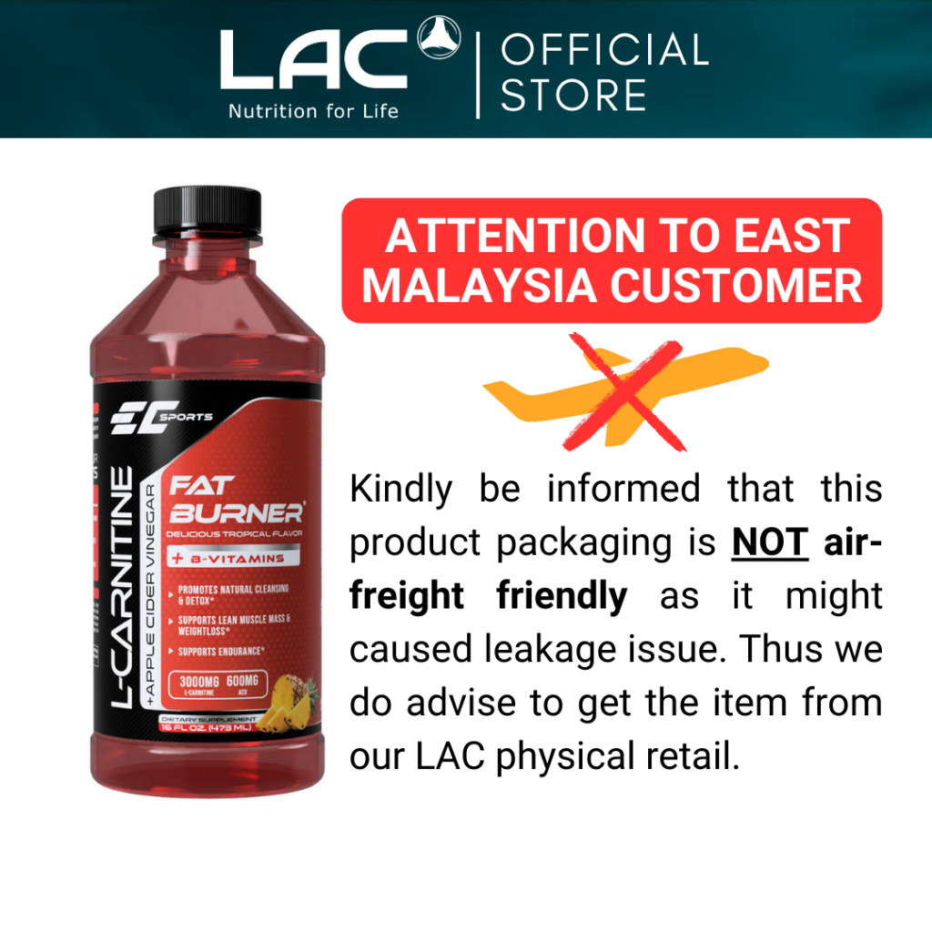 Expiry Jan 2028] EC SPORTS L-Carnitine Apple Cider Vinegar (473ml) 04000030 