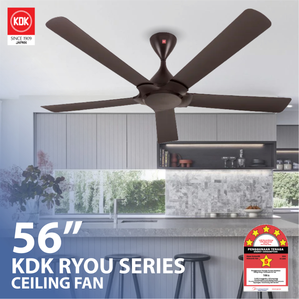 (NEW MODEL) KDK RYOU SERIES 5-BLADE WITH REMOTE CONTROL CEILING FAN ...