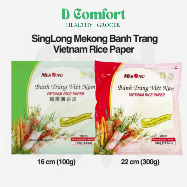 Mekong Banh Trang Vietnam Rice Paper 100g (Popiah Wrap 16 cm/22cm) [Low ...