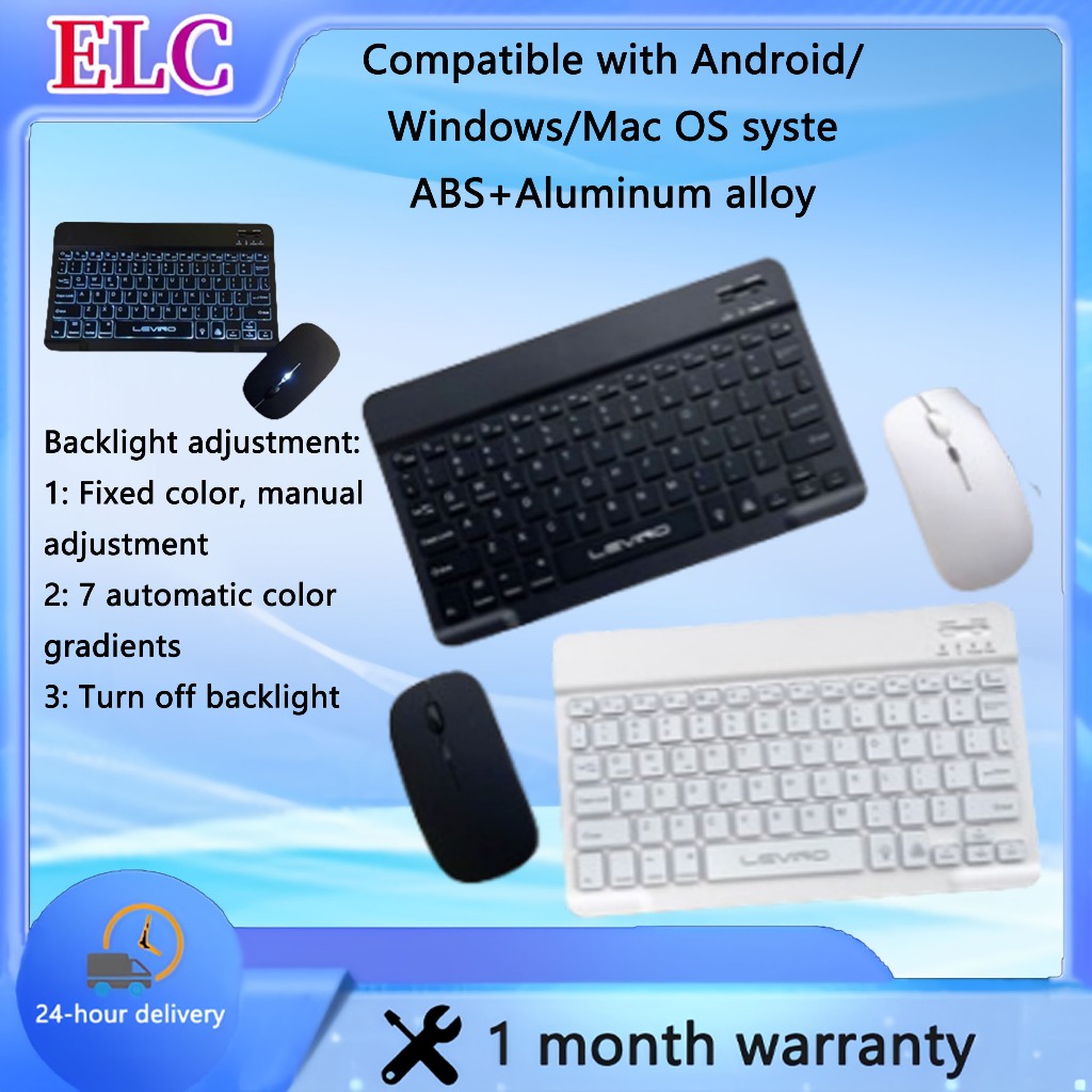 Rechargeable Bluetooth Keyboard Set 10 inch Backlit Wireless Keyboard ...