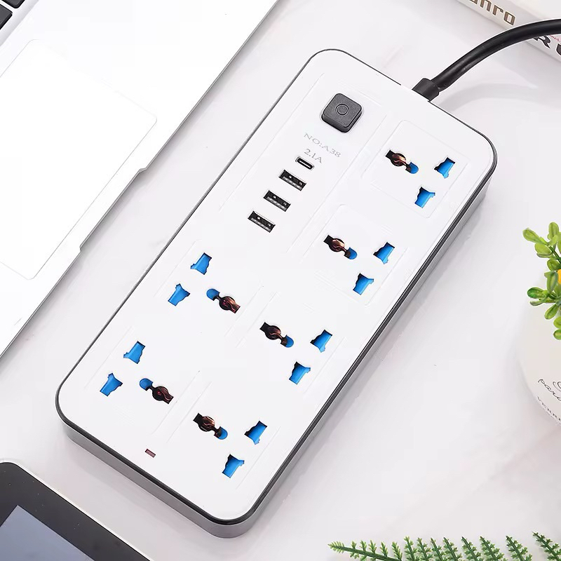 Electric sockets 6 Power Socket Extension With USB Ports 3+1 type C ...