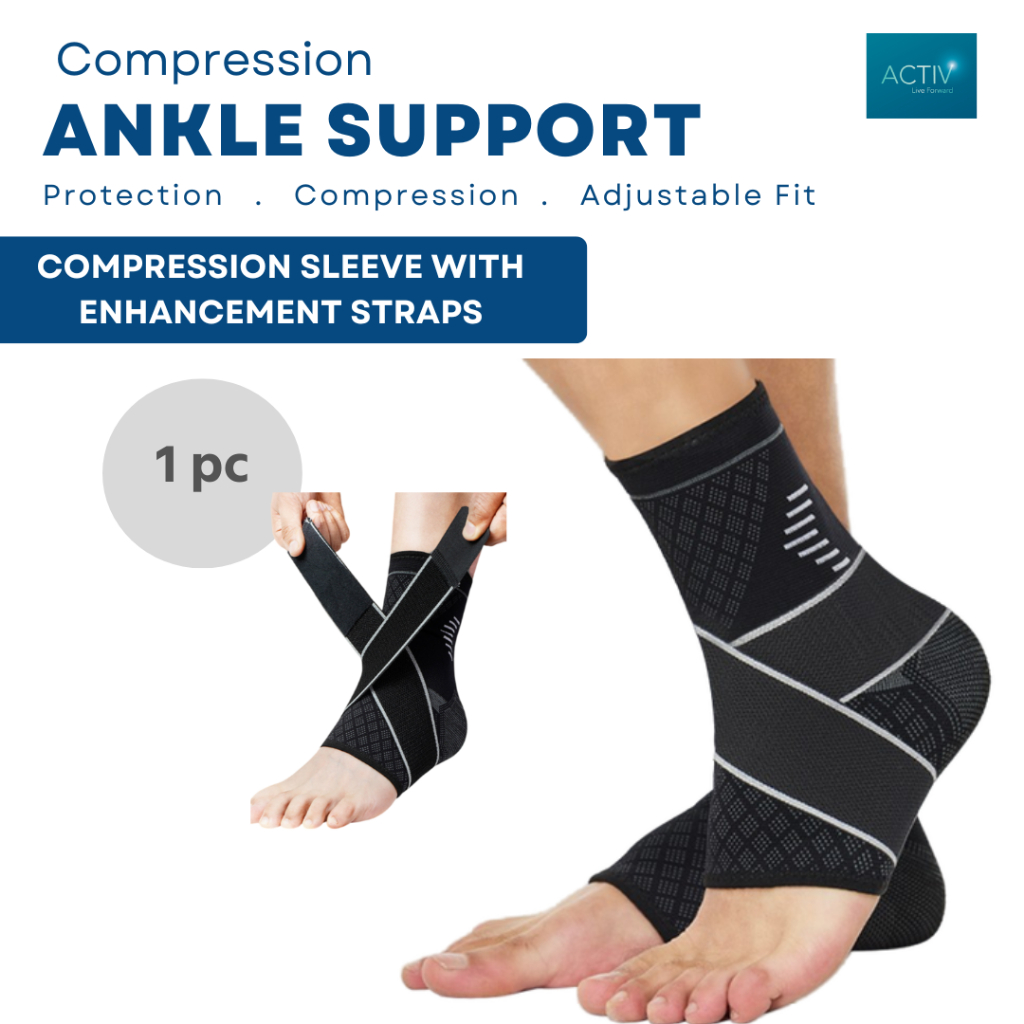 Ankle Support Compression Sleeve 1 pc | kaki guard angkel sport fabric ...