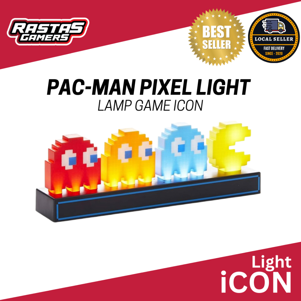 Icon Light Pac Man Pixel Lamp Visual Illusion 3D Game Icon Light LAMPU ...