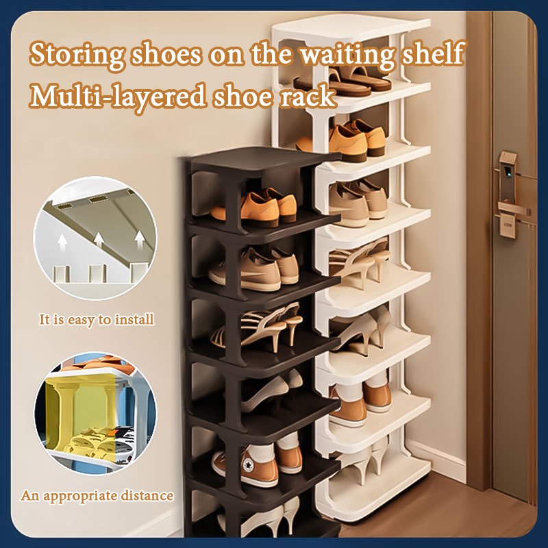 Foldable Multi-layer Narrow Shoe Rack, Made Of Plastic, Simple Shoe ...