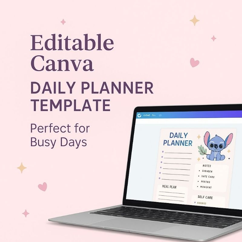Editable Daily Planner CANVA Template/PRINTABLE pdf planner sheet ...
