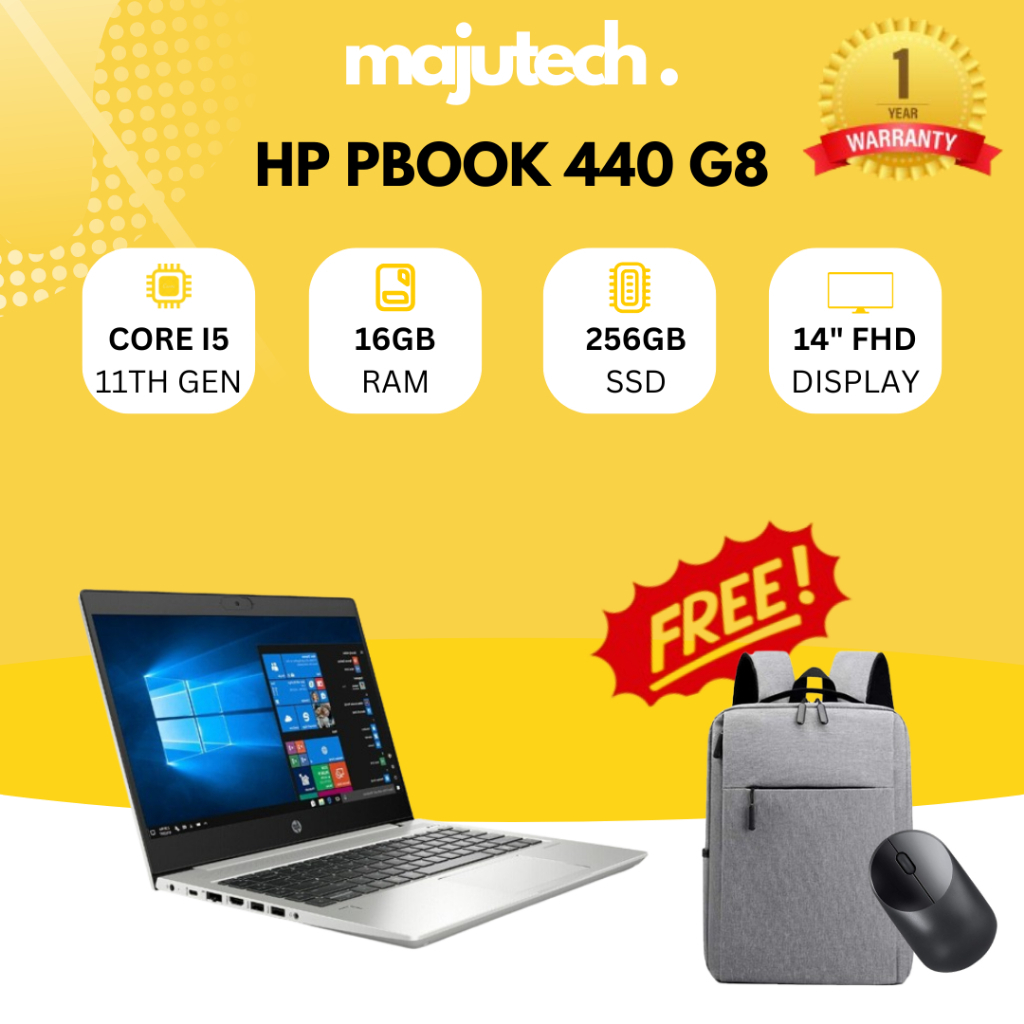 HP ProBook 440 G8 laptop refurbished murah berkualitas tinggi tersedia di Shopee Malaysia