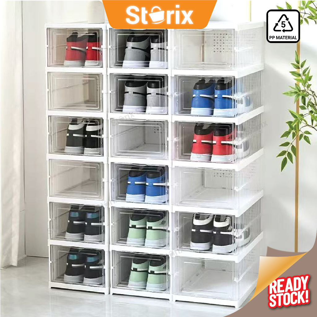Storix PP Material Transparent Foldable Shoe Rack Storage Unisex ...