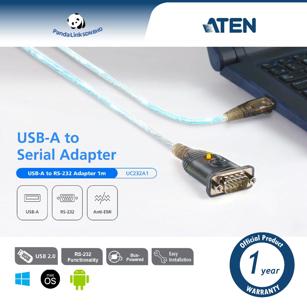 ATEN UC232A1 USB to RS-232 Converter (1M) | Shopee Malaysia