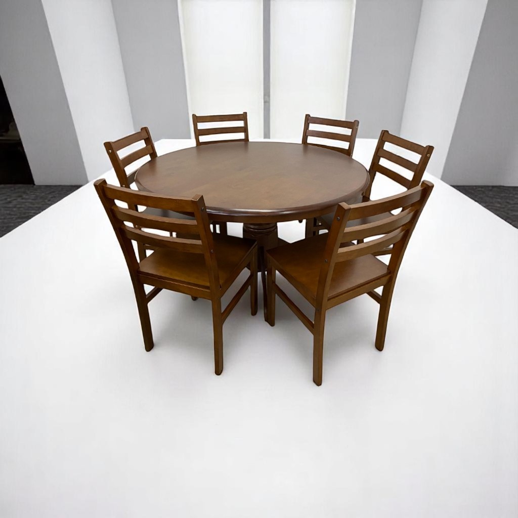 ️️familystar2u - All 1008 Round Dining Table with dining chair 1+4 & 1 ...