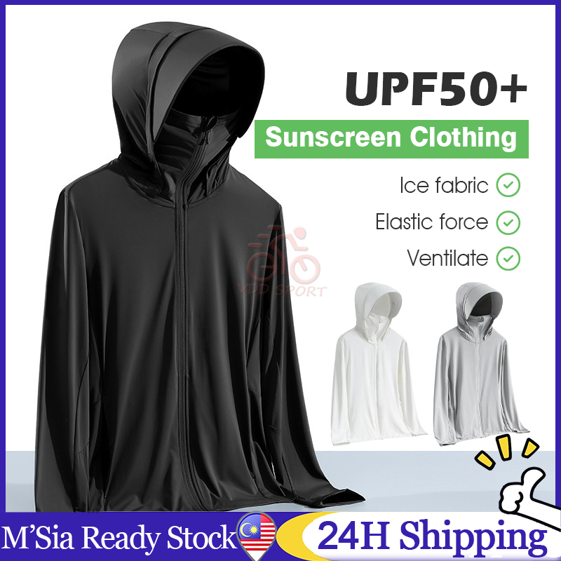 UPF 50+ UV Sun Protection Clothing Women Men Zip Hoodie Long Sleeve ...