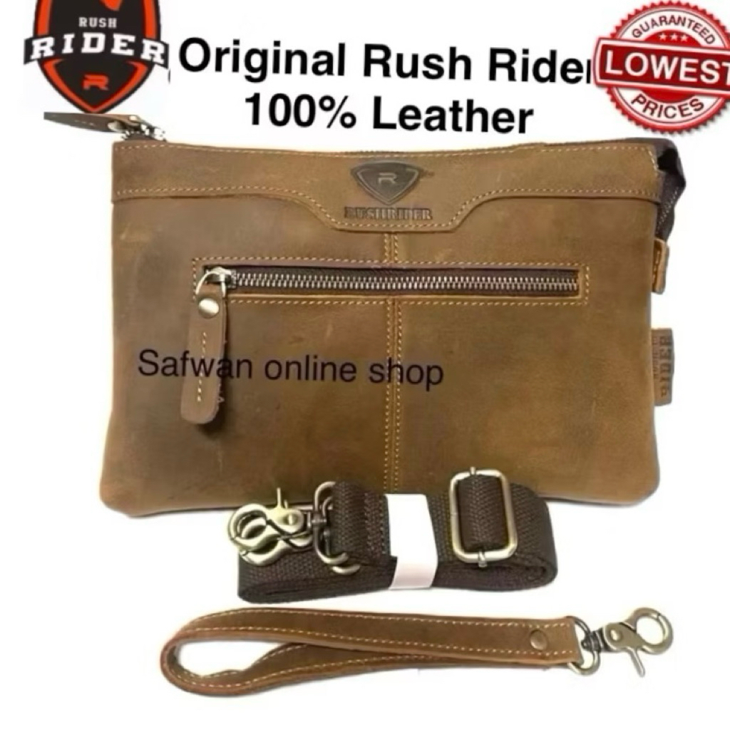 Ready stock Malaysia:Rush Rider Clutch Bag Men Leather Handcarry Bag 2 ...