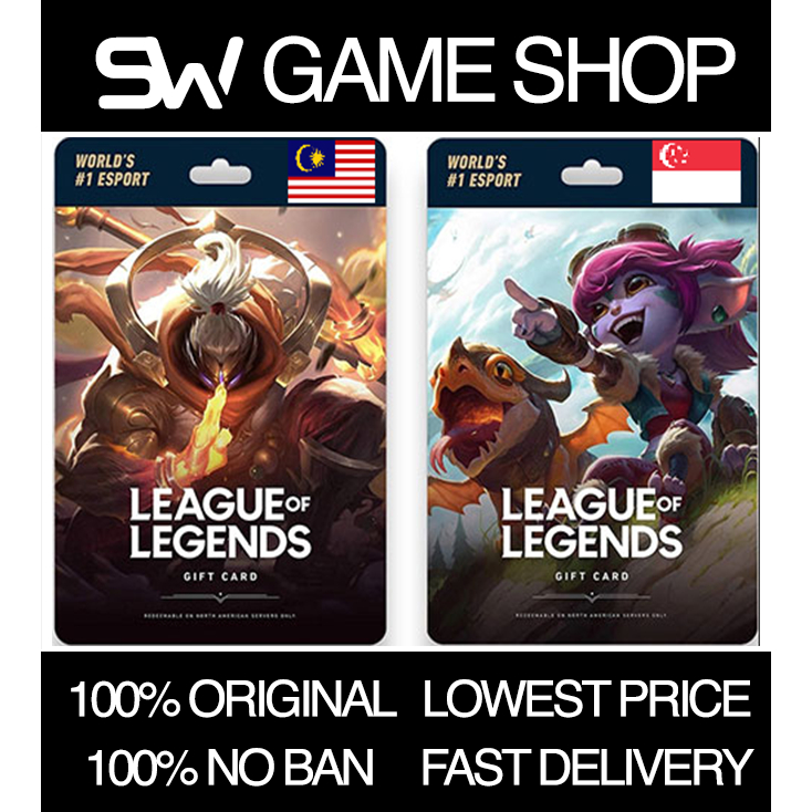 Malaysia Singapore PC LOL RP Riot Point Card [Auto] | Shopee Malaysia