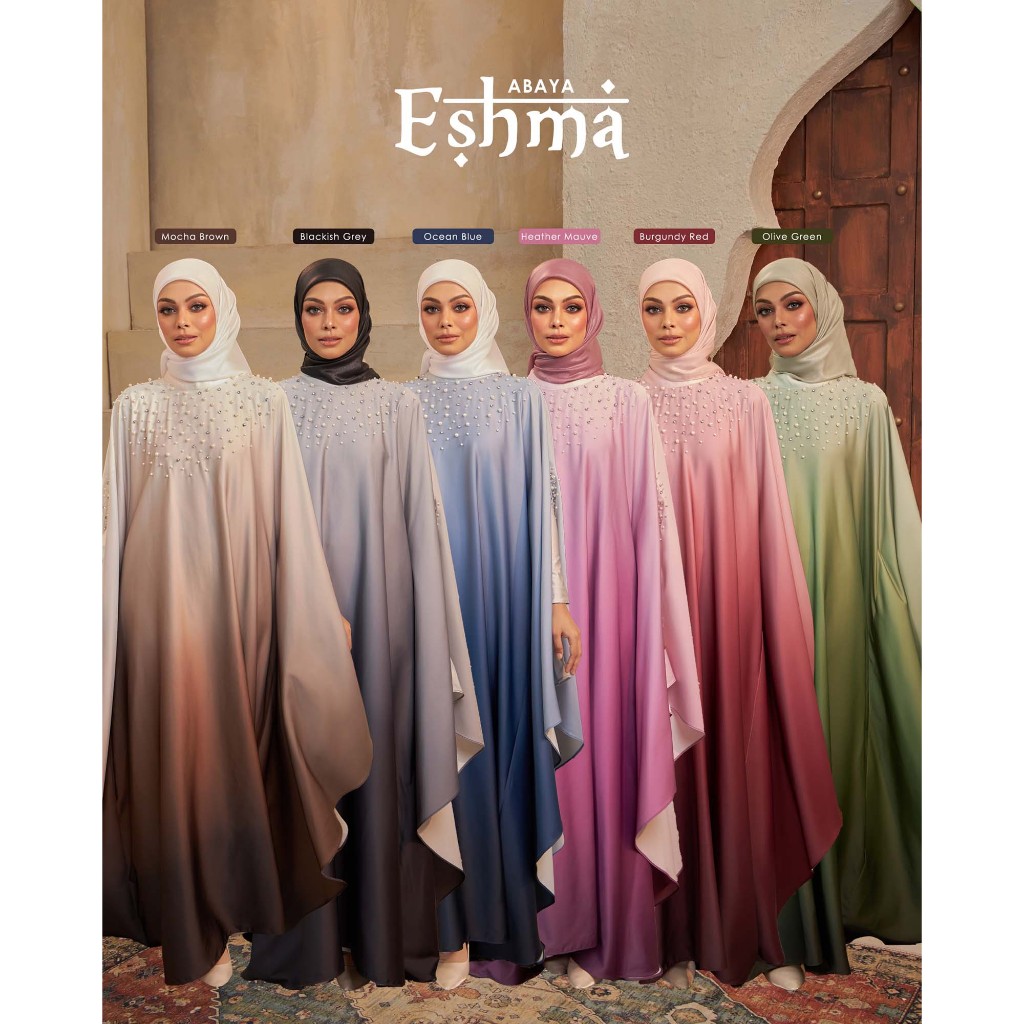 Baju Eshma Abaya Mate Satin Silk Bawal House | Shopee Malaysia