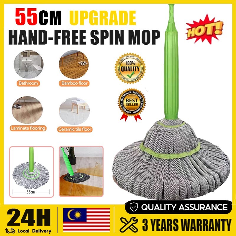 Malaysia Spot 2 in 1 Hand-Free Spin Mop Cleansing Mopping Self Twisting ...