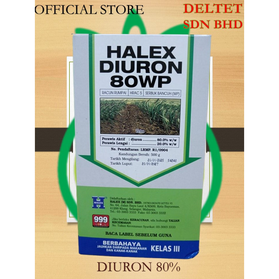 [500gm] HALEX DIURON 80WP-Diuron 80%-(Racun Sambau Darat)sama ancom ...