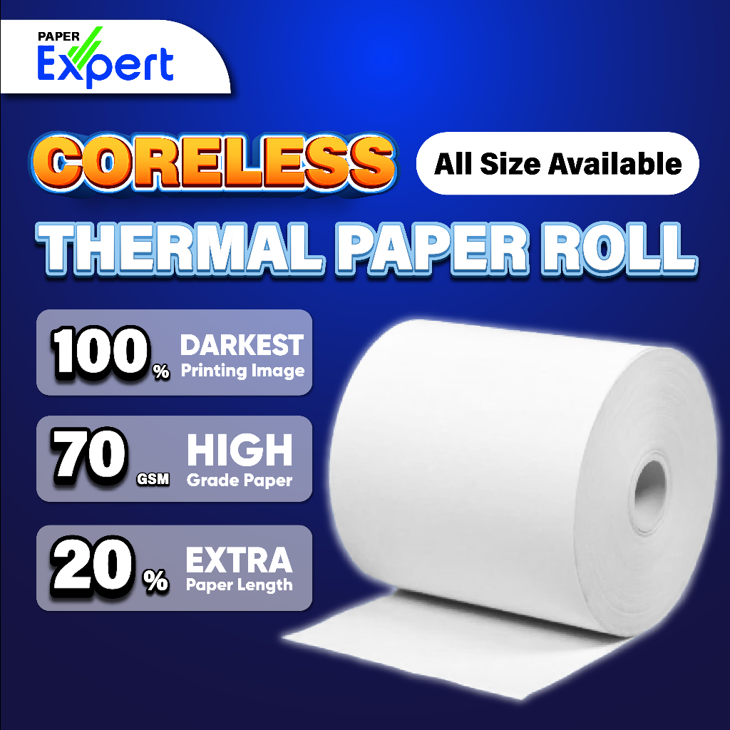 【Direct Factory】10pcs Pack Thermal Paper Receipt Roll Pos Kertas Resit ...