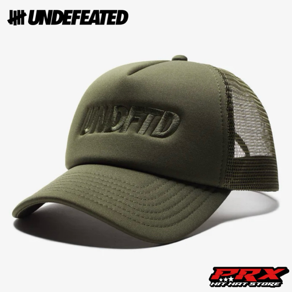 UNDEFEATED A-FRAME SURPLUS TRUCKER FOAM OLIVE CURVE HAT SNAPBACK CAP ...