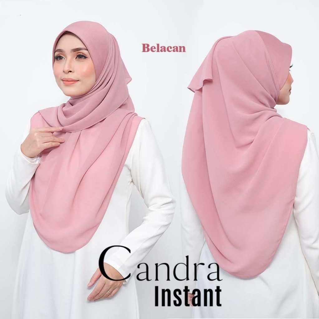 TUDUNG BAWAL INSTANT BERAWNING SCUBA TUDUNG MATERIAL HEAVY CHIFFON, TUDUNG BAWAL EXPRESSS BIDANG 50 & 55 (CANDRA PLAIN)