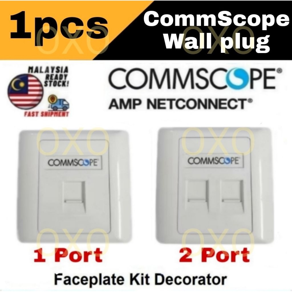 Commscope CAT5E/CAT6 1Port / 2 Ports Faceplate Degree Angle Type Data ...