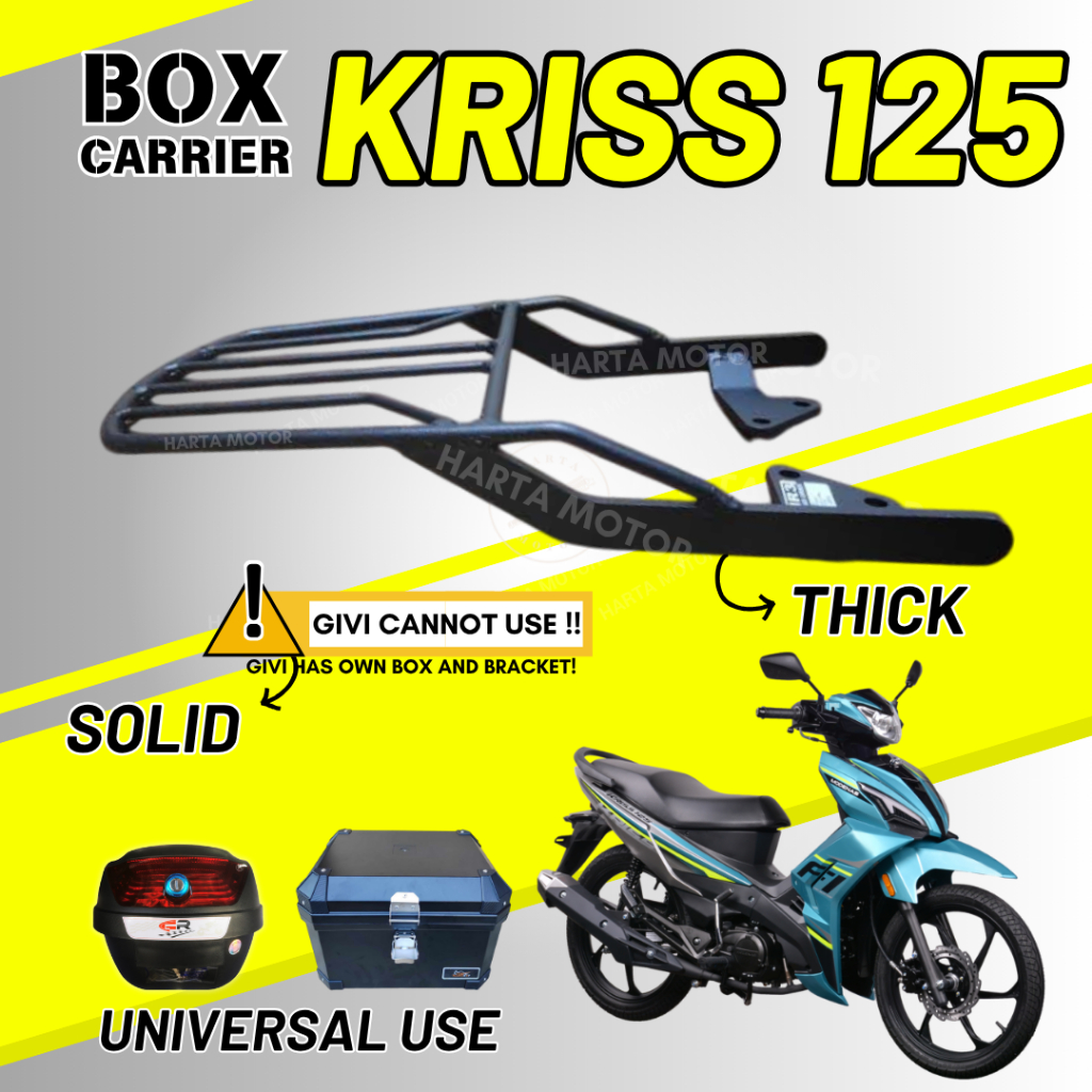 MODENAS KRISS 125 FI BOX CARRIER BRACKET PVC KOTAK BESI BELAKANG REAR ...
