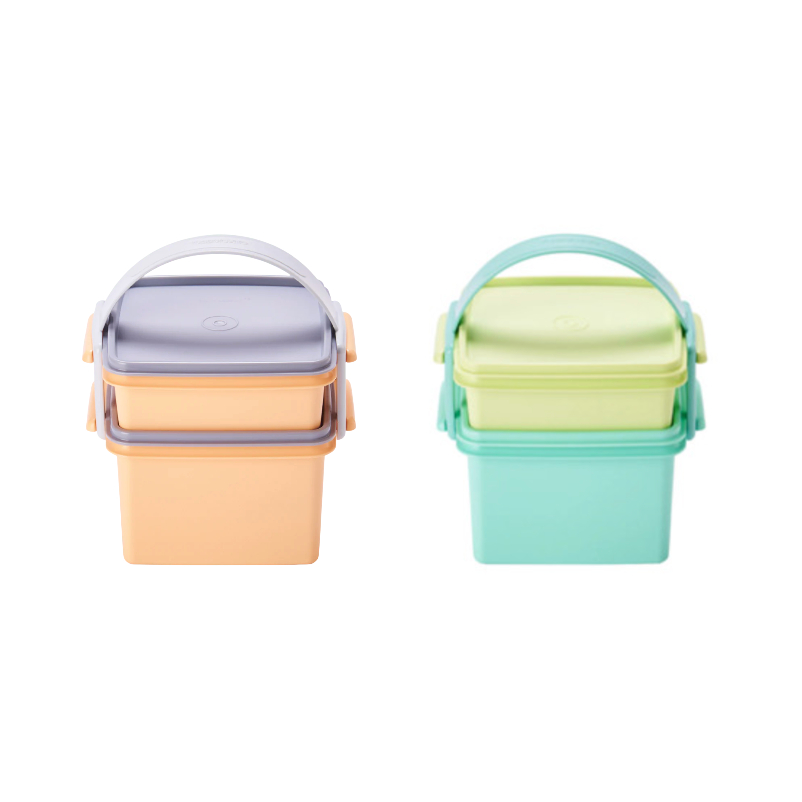 [READY STOCK] ‼️SALE‼️ Tupperware Snack Set with Cariolier (Mint Green ...