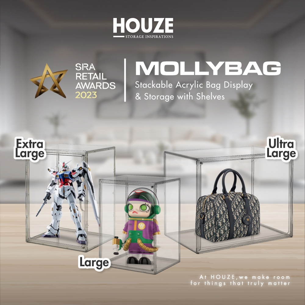 HOUZE - MOLLYBAG Stackable Acrylic Bag See Thru Storage | Shopee Malaysia