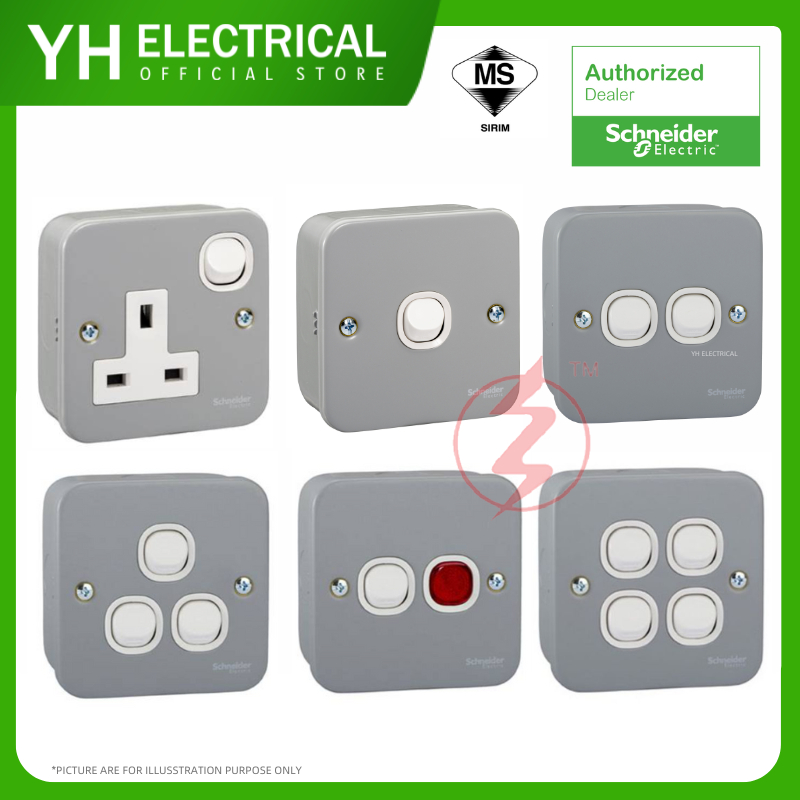 Schneider EMS Series Switches and Sockets (Metal Clad) besi 1gang 2gang ...