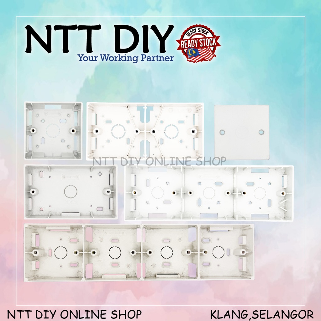 NTT DIY PVC Box Surface Tube Nut/Electrical Box/White Box/Switch Socket ...
