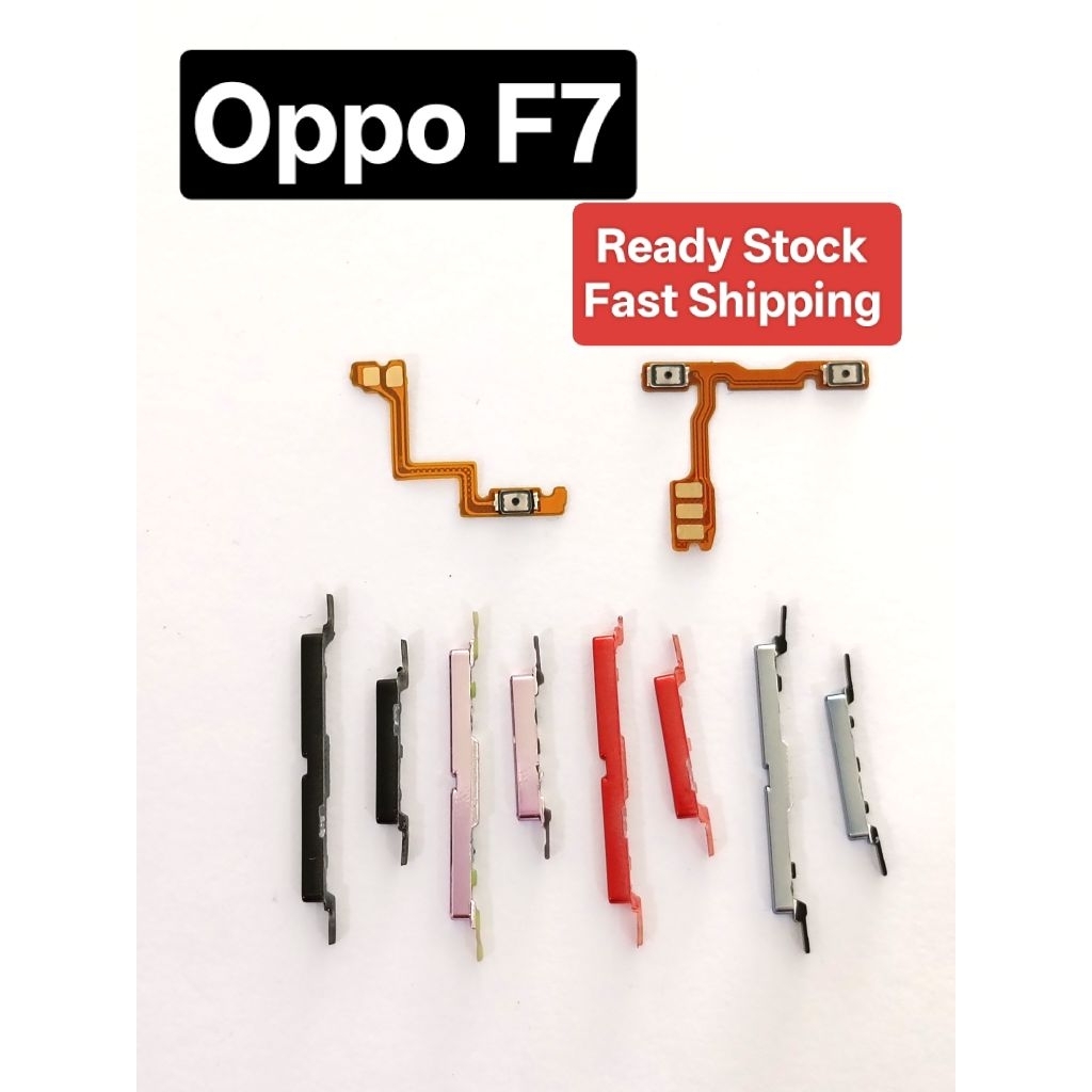 For Oppo F7 Power On off Volume Button Flex Up Down Out Side buttons ...