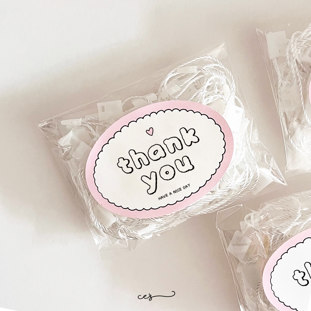 🇲🇾 Pelekat Stiker Terima Kasih | Cute Thank You Label Sticker ...