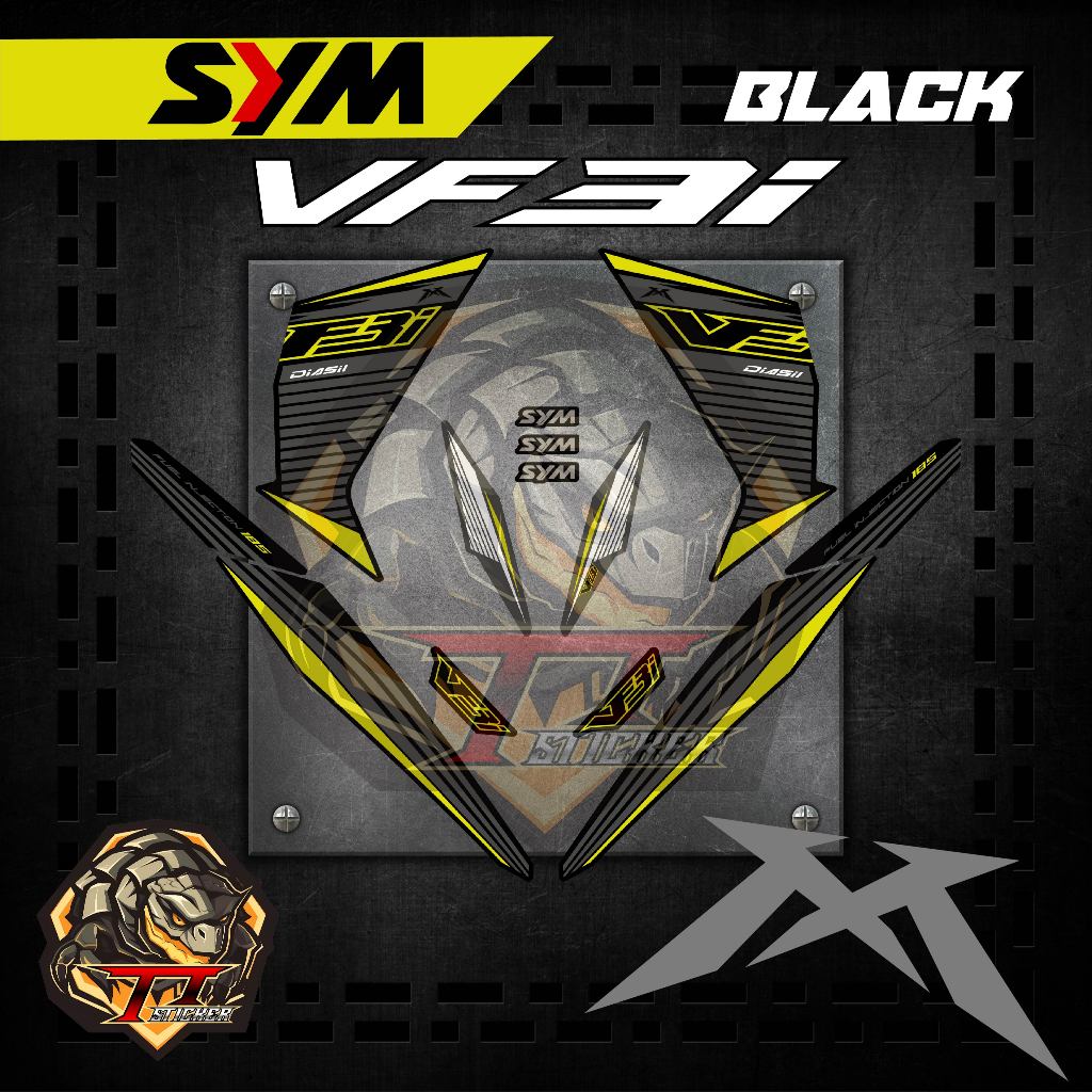 SYM VF3i 185 Custom MX King Design ( 28 ) CUSTOM STRIPE STICKER MOTOR ...