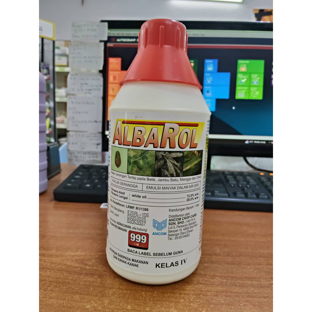 1L Albarol Ancom White Oil 72.0% Racun Koya Teritip MealyBug Pokok Buah ...