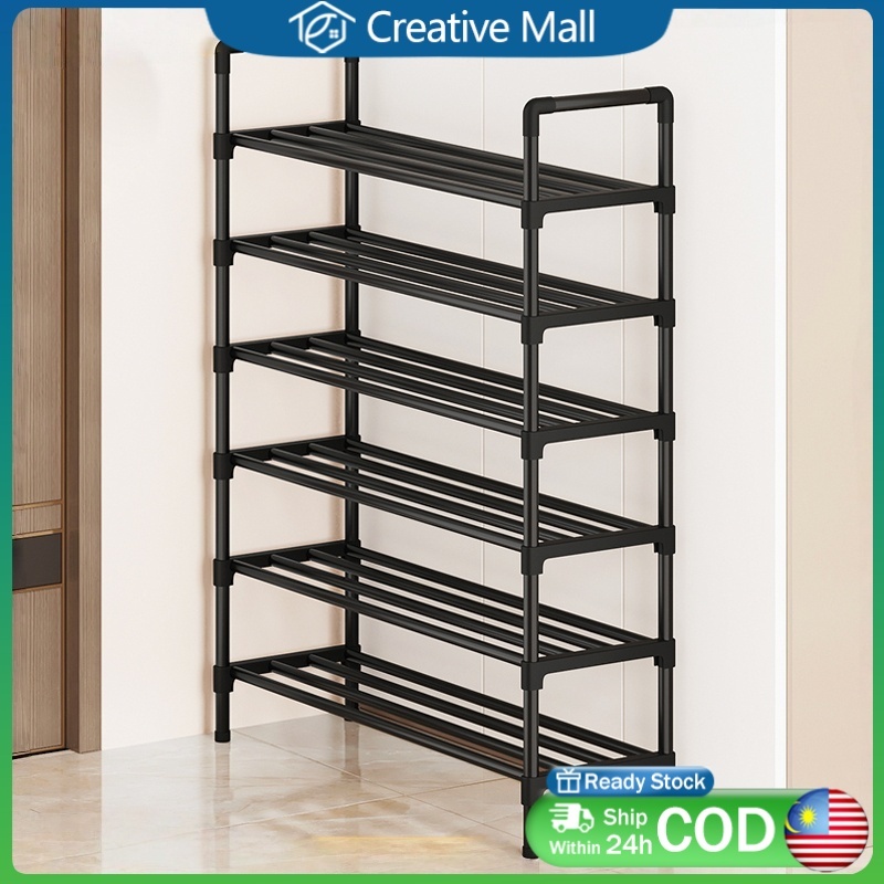 Space Saving Stackable Shoe Rack/ RAK KASUT / MULTILAYER Stainless ...
