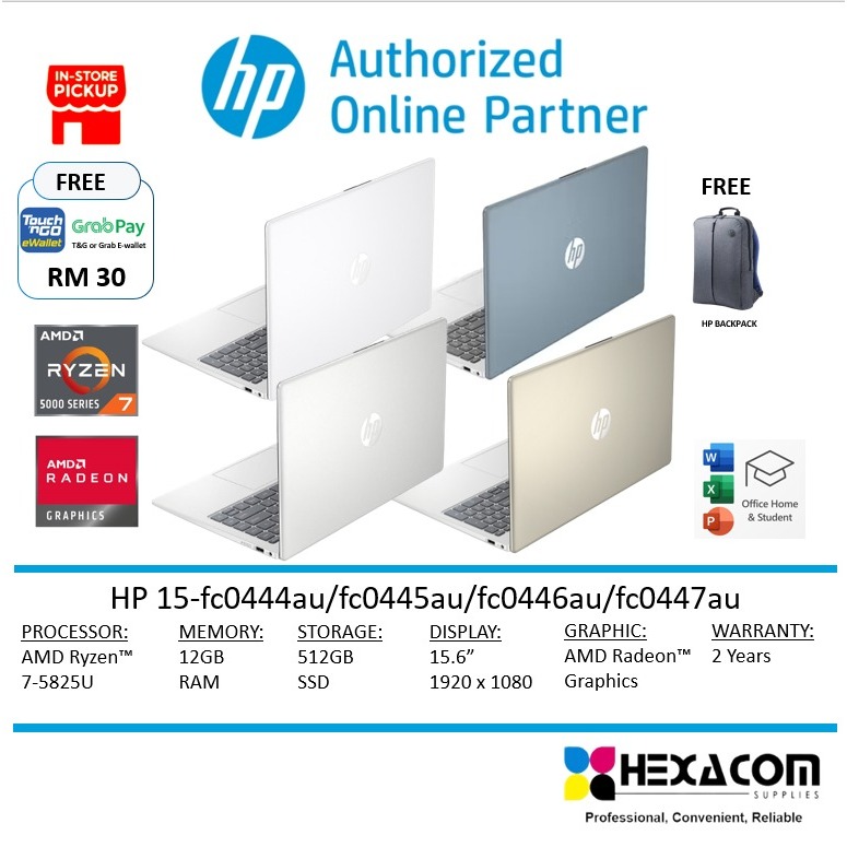 HP Laptop (Ryzen 7-5825U/12GB/512GB) 15-FC0444AU/FC0445AU/FC0446AU ...
