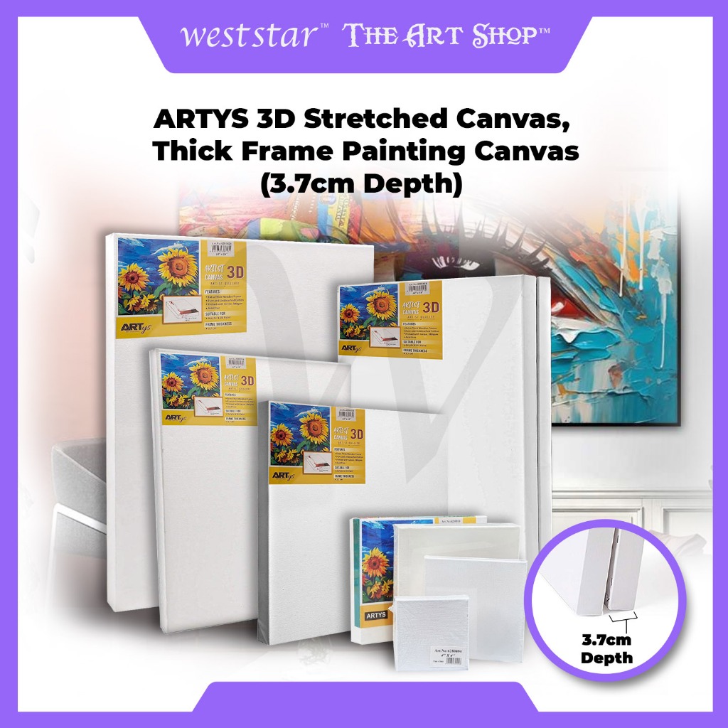 (5/6) ARTYS 3D Stretched Canvas , Thick Frame Canvas - INCH | Shopee ...
