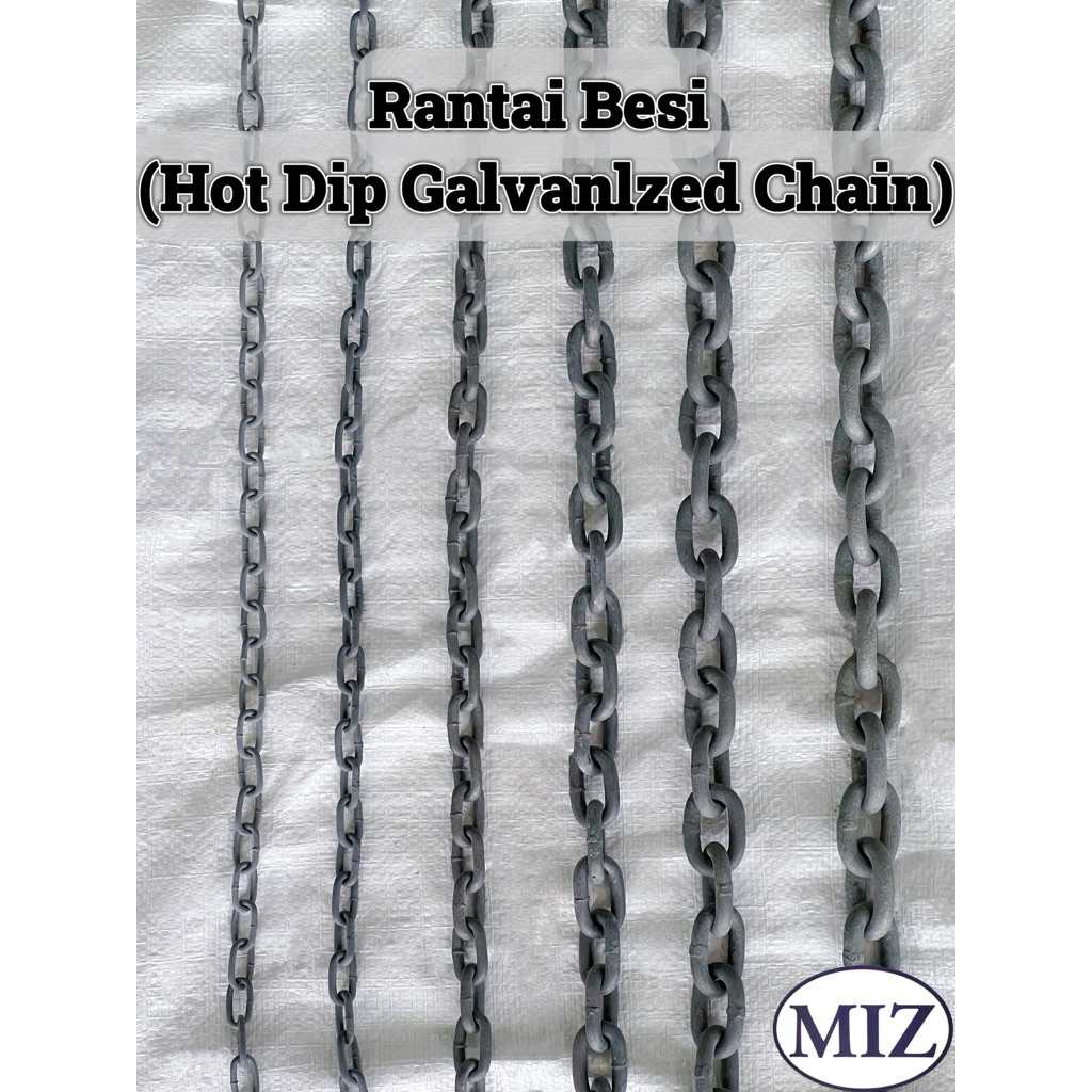 Cut : 1 Meter Rantai Besi Rantai Jala Hot Dip Galvanlzed Chain 2.5MM ...