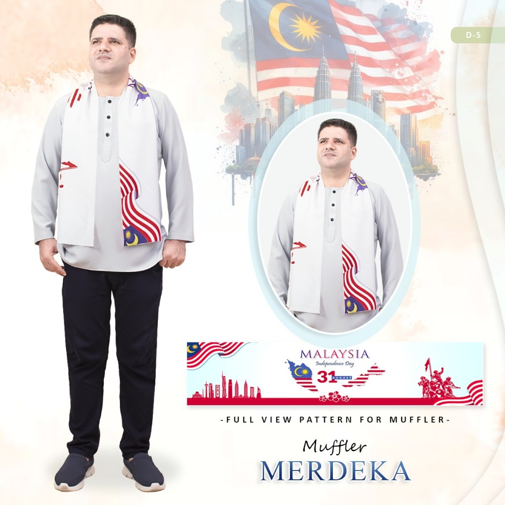 🎀Merdeka 2025 Viral 🎀 Stylish Muffler Scarf Merdeka for Adult Men by ...