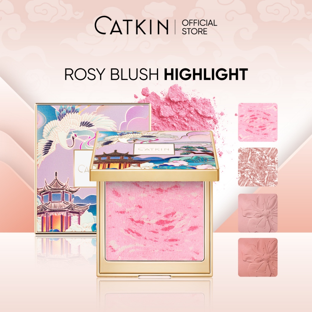 CATKIN Rosy Blush Powder Nude Makeup Brighten Skin Tone Natural